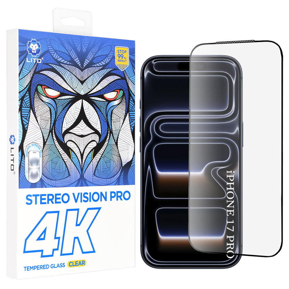 Προστατευτική Μεμβράνη Οθόνης Lito D+ Max 4K για Apple iPhone 17 Pro, Ενισχυμένο Γυαλί, Full Glue, Μαύρη