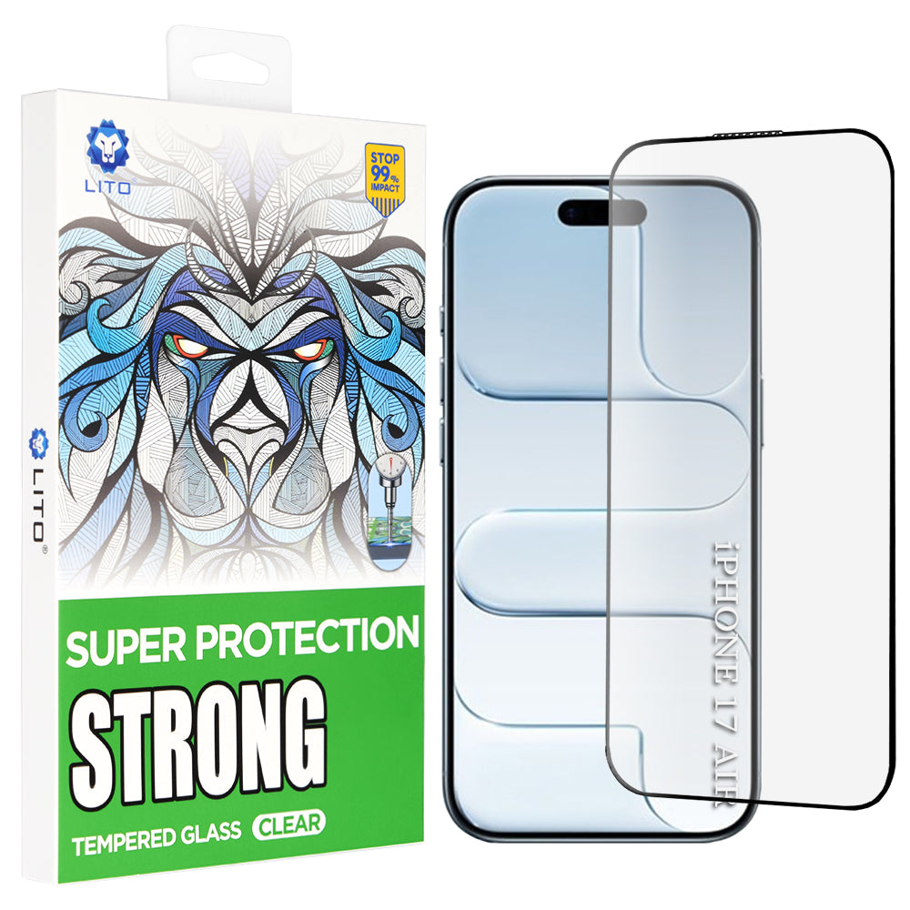 Προστατευτική Μεμβράνη Οθόνης Lito D+ Max Strong για Apple iPhone 17 Air, Ενισχυμένο Γυαλί, Πλήρης Κόλληση, Μαύρη