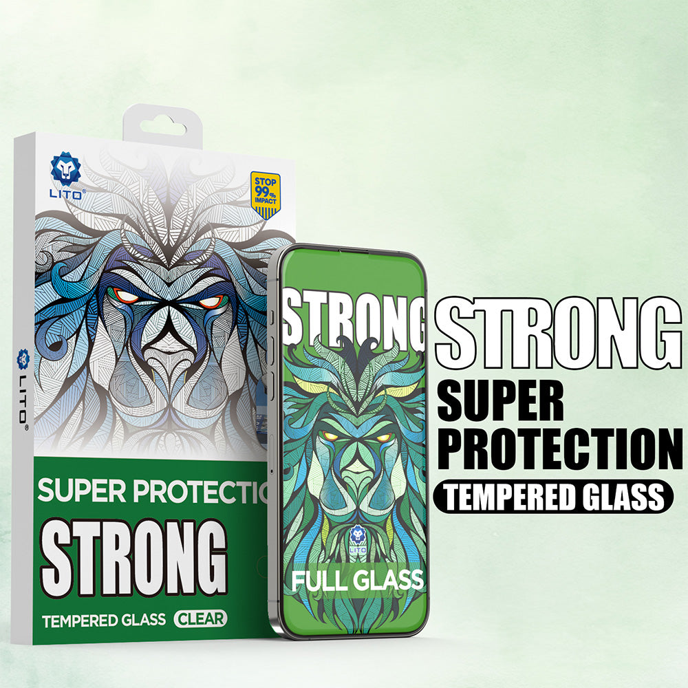 Lito D+ Max Strong Screen Protector for Apple iPhone 17 Pro Max, Tempered Glass, Full Glue, Black