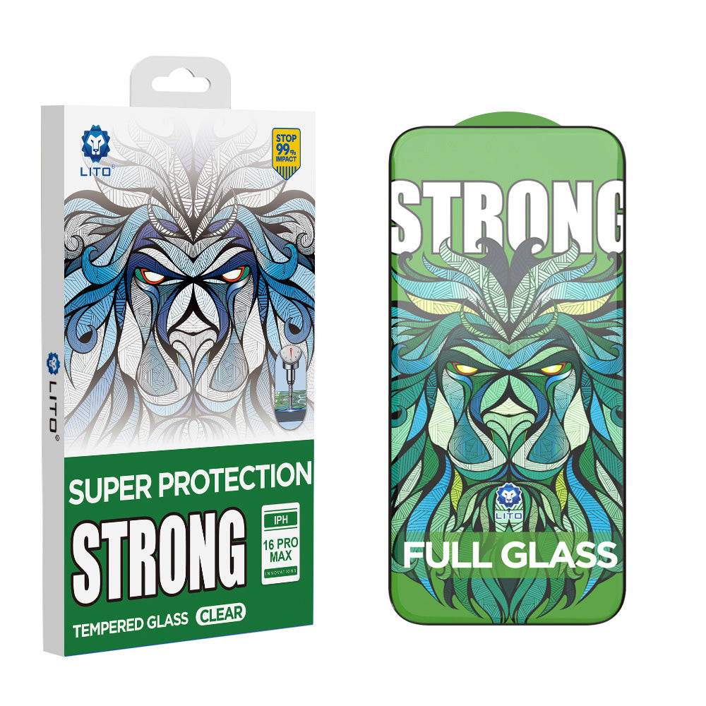 Lito D+ Max Strong Screen Protector for Apple iPhone 17 Pro, Tempered Glass, Full Glue, Black
