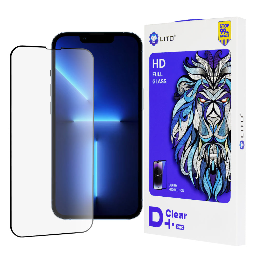 Προστατευτικό οθόνης Lito D+ Pro για Apple iPhone 14 Plus / 13 Pro Max, σκληρυμένο γυαλί, πλήρης επικόλληση, μαύρο