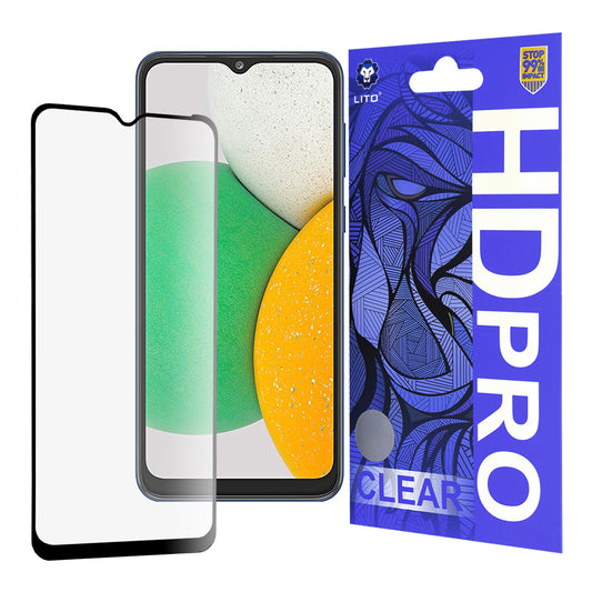 Προστατευτική μεμβράνη οθόνης Lito HD Pro Clear για Samsung Galaxy A03 Core A032, Ασφαλισμένο γυαλί, Πλήρης κόλλα, Μαύρο