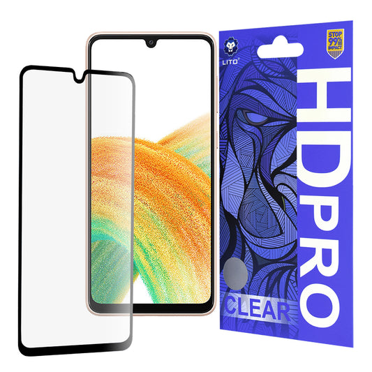 Προστατευτική μεμβράνη οθόνης Lito HD Pro Clear για Samsung Galaxy A33 5G A336, Ασφαλισμένο γυαλί, Πλήρης κόλλα, Μαύρο
