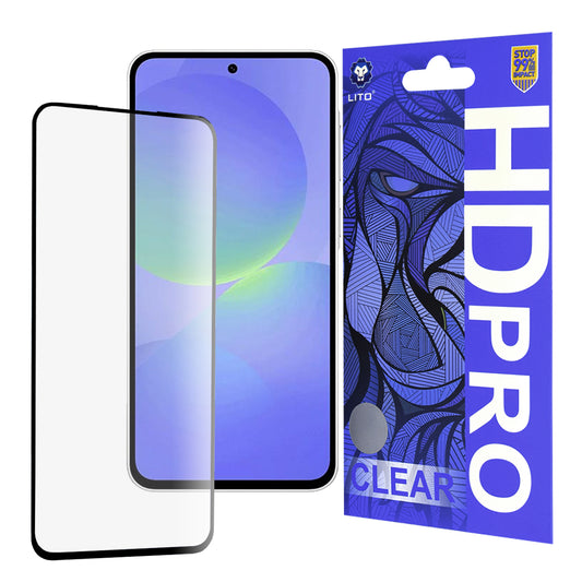 Προστατευτική μεμβράνη οθόνης Lito HD Pro Clear για Samsung Galaxy A36 A366, Ασφαλισμένο γυαλί, Πλήρης κόλλα, Μαύρο