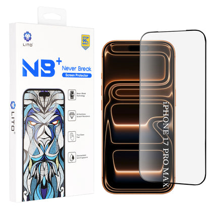 Προστατευτική Μεμβράνη Οθόνης Lito NB για Apple iPhone 17 Pro Max, Ενισχυμένο Γυαλί, Full Glue, Μαύρη