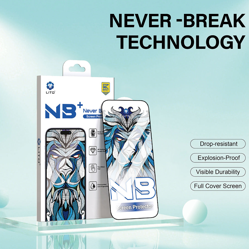 Προστατευτική Μεμβράνη Οθόνης Lito NB για Apple iPhone 17 Pro Max, Ενισχυμένο Γυαλί, Full Glue, Μαύρη