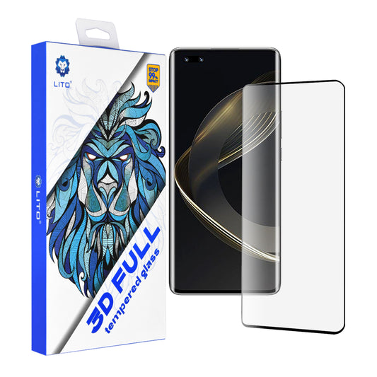 Προστατευτική μεμβράνη οθόνης Lito για Huawei nova 11 Pro, Ασφαλισμένο γυαλί, Πλήρης κόλλα, 3D, Μαύρο