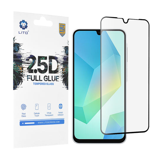 Προστατευτική μεμβράνη οθόνης Lito για Samsung Galaxy A16 5G A166 / A16 4G A165, Ασφαλισμένο γυαλί, Full Glue, 2.5D, Μαύρο