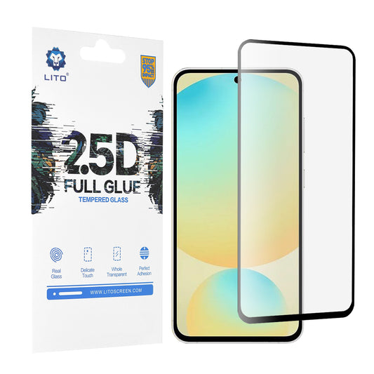 Προστατευτική μεμβράνη οθόνης Lito για Samsung Galaxy S24 FE S721, Ασφαλισμένο γυαλί, Full Glue, 2.5D, Μαύρο