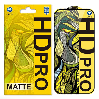 Matte Screen Protector Lito HD Pro for Apple iPhone 16 Pro Max, Tempered Glass, Full Glue, Black