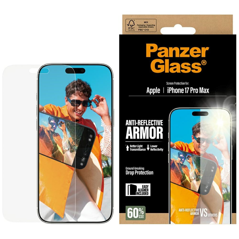 Προστατευτική Μεμβράνη Οθόνης Matte PanzerGlass Armor EasyAligner για Apple iPhone 17 Pro Max, Ενισχυμένο Γυαλί, Full Glue
