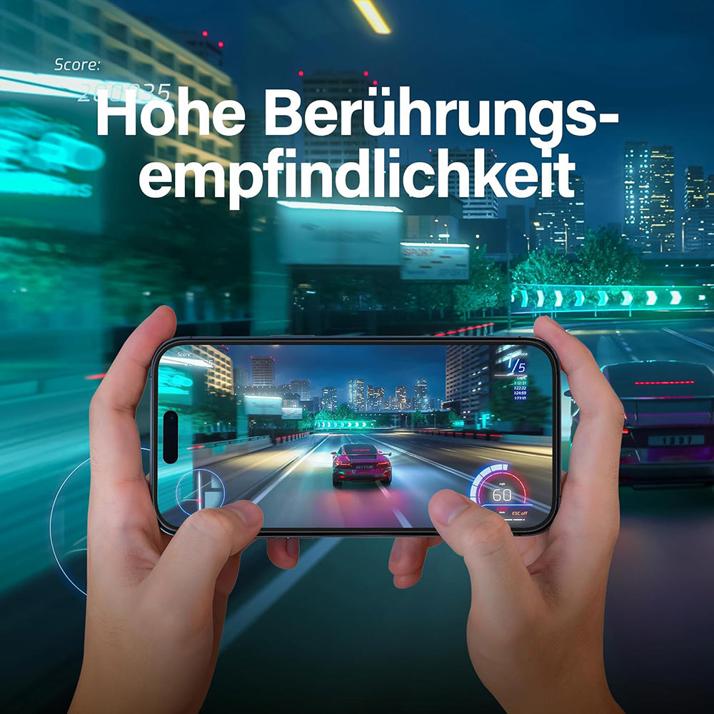 Προστατευτική Μεμβράνη Οθόνης Matte PanzerGlass Ultra-Wide Fit Gaming για Apple iPhone 16 Pro, Ενισχυμένο Γυαλί, Full Glue, Μαύρη