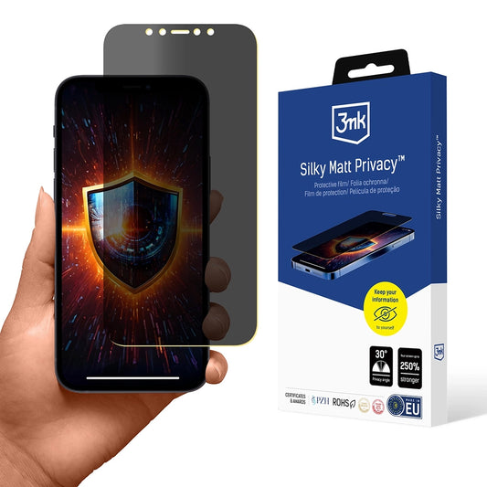 Προστατευτική μεμβράνη οθόνης Matte Privacy 3MK Silky για Apple iPhone 12 / 12 Pro, Πλαστικό