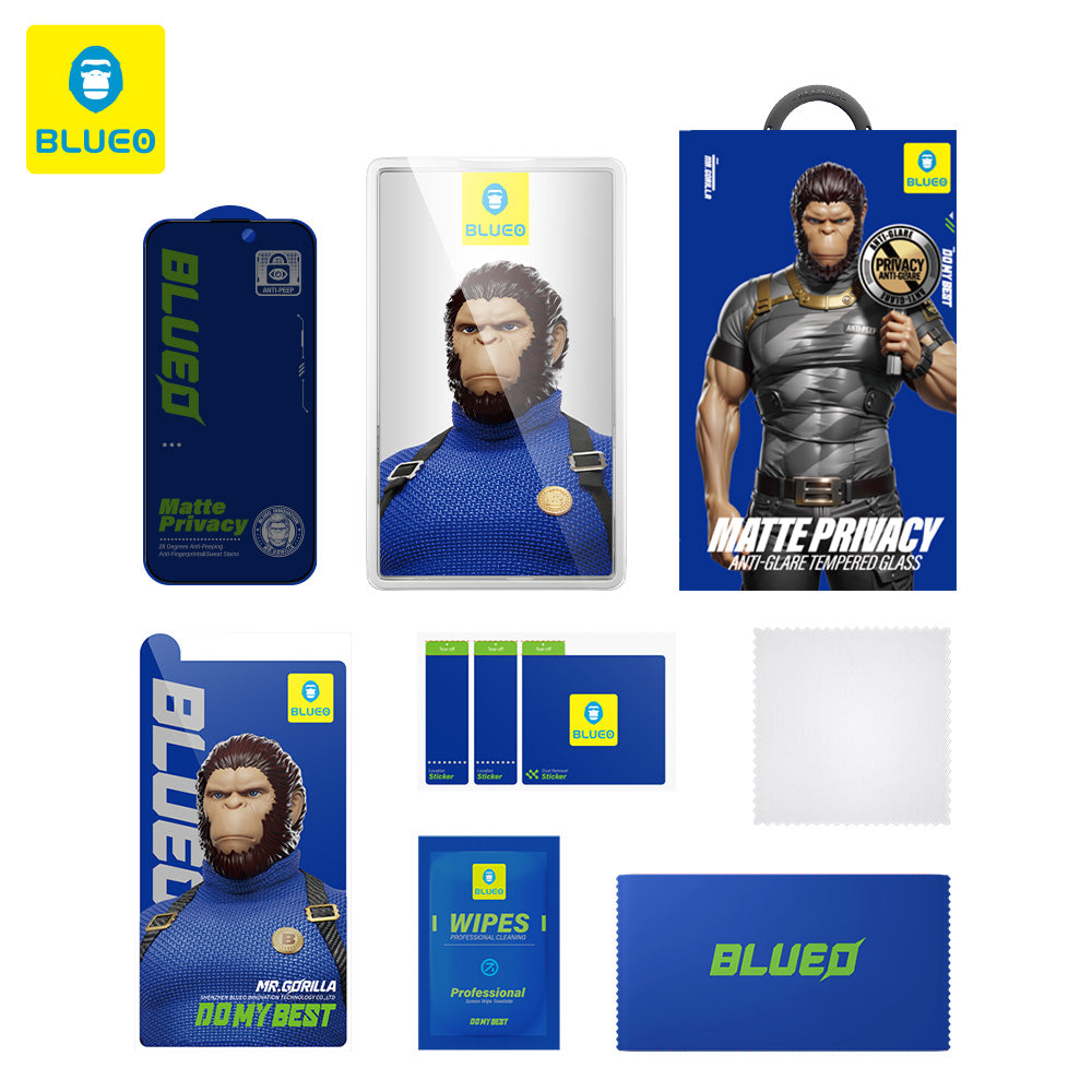 Προστατευτική μεμβράνη οθόνης Matte Privacy Blueo Anti-Peep για Apple iPhone 14 Plus / 13 Pro Max, Ασφαλισμένο γυαλί, Πλήρης κόλλα