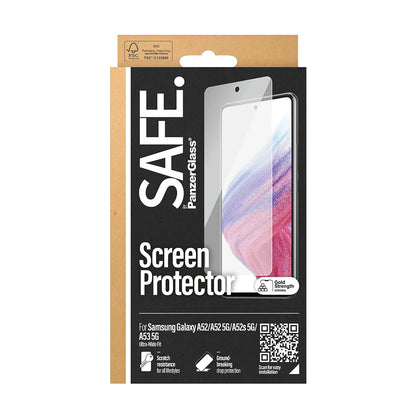 Προστατευτική Μεμβράνη Οθόνης PanzerGlass Safe. Ultra-Wide Fit για Samsung Galaxy A53 5G A536 / A52s 5G A528 / A52 5G A526, Ενισχυμένο Γυαλί, Full Glue