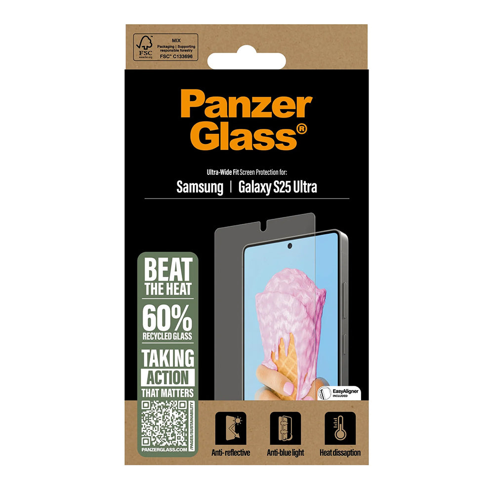 Προστατευτική Μεμβράνη Οθόνης PanzerGlass Ultra-Wide Fit All-in-One για Samsung Galaxy S25 Ultra S938, Ενισχυμένο Γυαλί, Full Glue