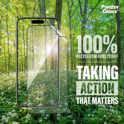 Προστατευτική Μεμβράνη Οθόνης PanzerGlass Ultra-Wide Fit EyeCare για Apple iPhone 16 Pro, Ενισχυμένο Γυαλί, Full Glue, Μαύρη