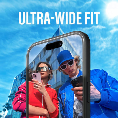Προστατευτική Μεμβράνη Οθόνης PanzerGlass Ultra-Wide Fit για Apple iPhone 16 / 15, Ενισχυμένο Γυαλί, Full Glue, Μαύρη