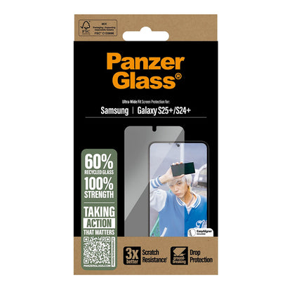 Προστατευτική Μεμβράνη Οθόνης PanzerGlass Ultra-Wide Fit για Samsung Galaxy S25+ S936 / S24+ S926, Ενισχυμένο Γυαλί, Full Glue