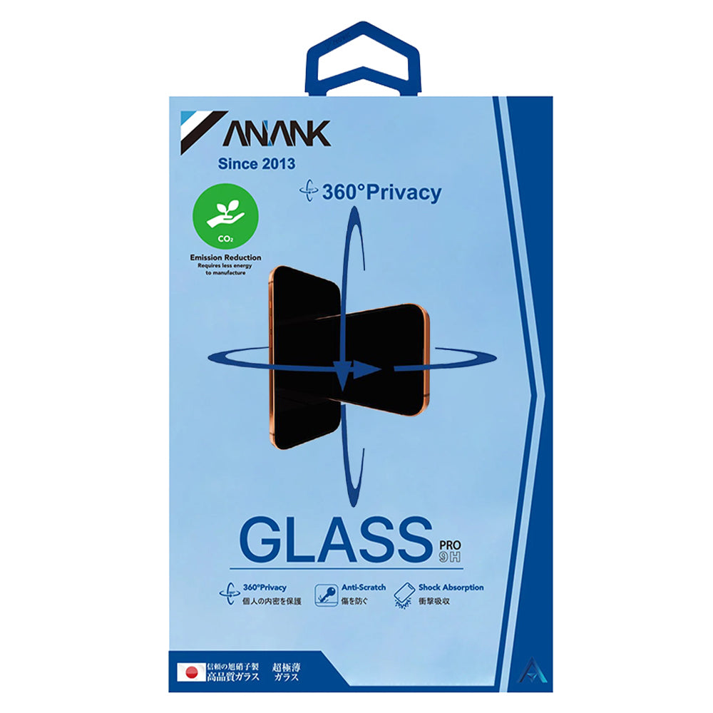 Προστατευτική μεμβράνη οθόνης Privacy Anank 1X Reinforced 360 για Apple iPhone 15, Ασφαλισμένο γυαλί, Πλήρης κόλλα, 2.5D