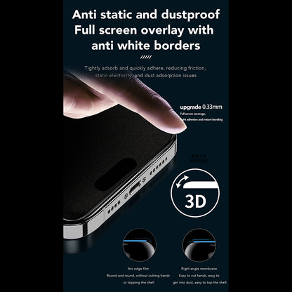 Προστατευτική μεμβράνη οθόνης Privacy Anank 1X Reinforced 360 για Apple iPhone 17e / 16e / 14 / 13 Pro, Ασφαλισμένο γυαλί, Πλήρης κόλλα, 2.5D