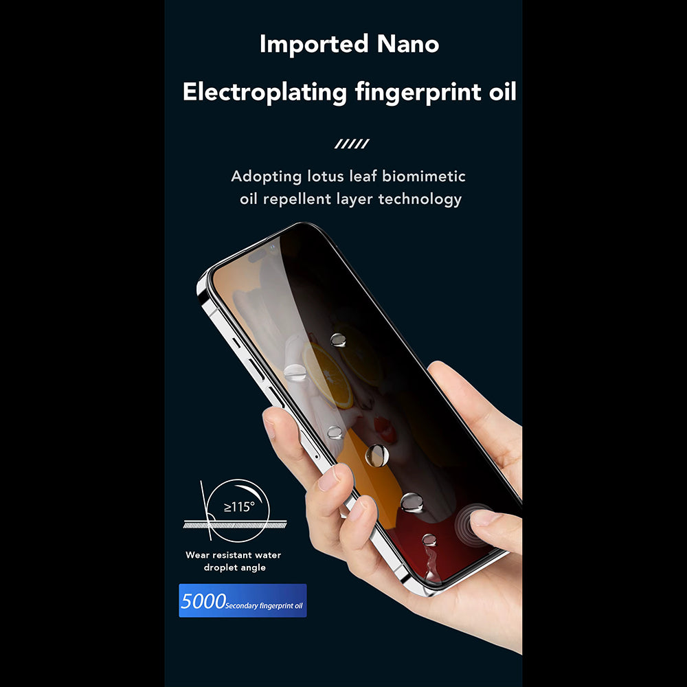 Προστατευτική μεμβράνη οθόνης Privacy Anank 3X Ενισχυμένη για Apple iPhone 15 Pro, Ασφαλισμένο Γυαλί, Πλήρης Κόλλα, 2.5D