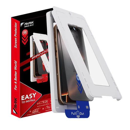 Προστατευτική Μεμβράνη Οθόνης Privacy Anank 5X Reinforced Applicator για Apple iPhone 17 Pro, Ενισχυμένο Γυαλί, Full Glue, 2.5D