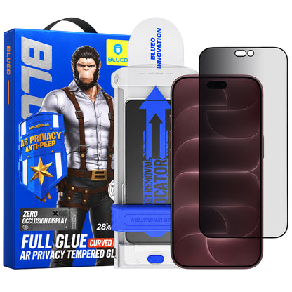 Προστατευτικό οθόνης Privacy Blueo Anti Peep AR Applicator Pro για Apple iPhone 18 Pro Max, Σκληρυμένο Γυαλί, Full Glue, 3D