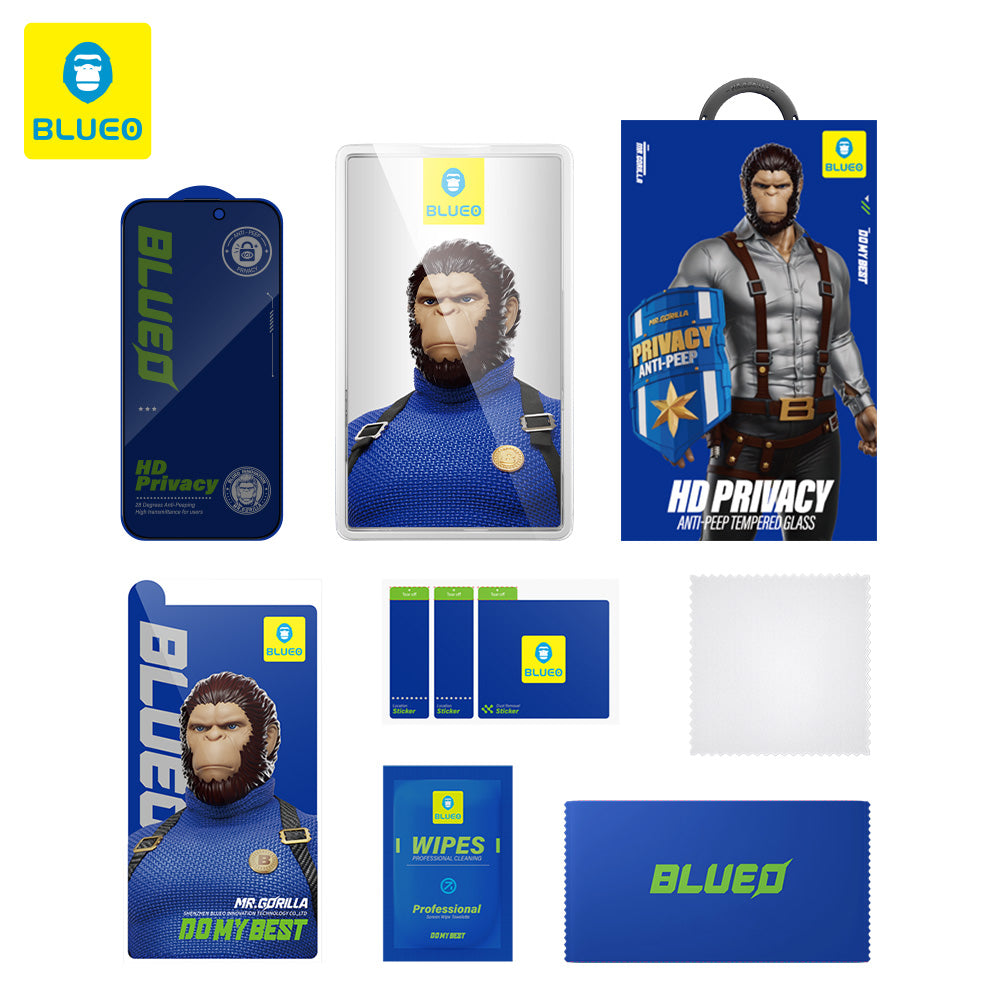 Προστατευτική Μεμβράνη Οθόνης Privacy Blueo Anti-Peep για Apple iPhone 12 Pro Max, Ενισχυμένο Γυαλί, Full Glue