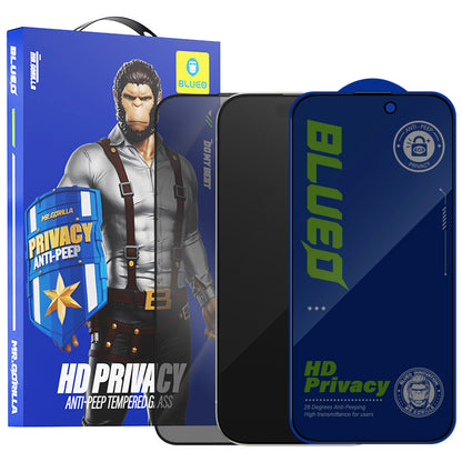 Προστατευτική μεμβράνη οθόνης Privacy Blueo Anti-Peep για Apple iPhone 15 Pro Max, ασφαλισμένο γυαλί, πλήρης κόλλα