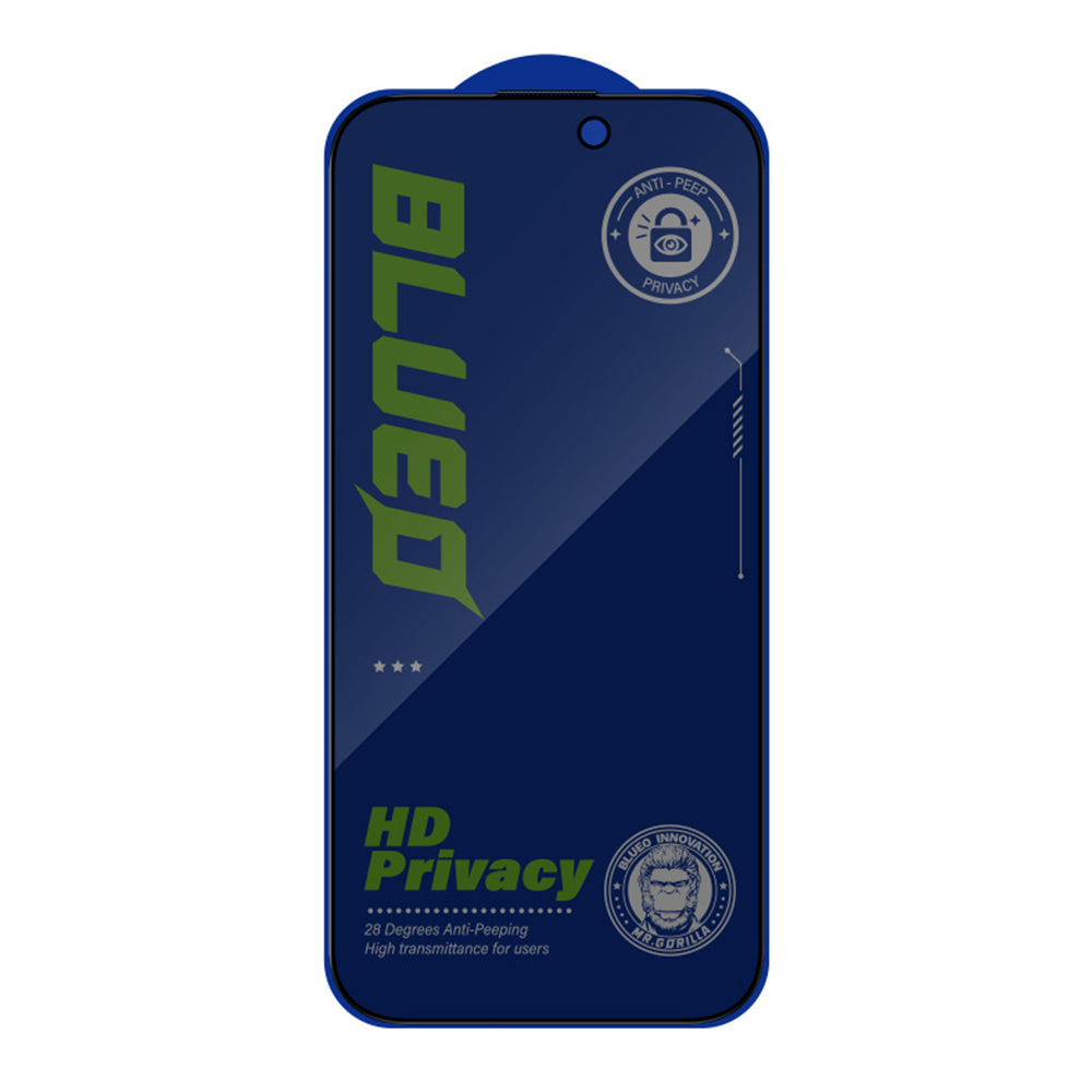 Προστατευτική μεμβράνη οθόνης Privacy Blueo Anti-Peep για Apple iPhone 15 Pro Max, ασφαλισμένο γυαλί, πλήρης κόλλα