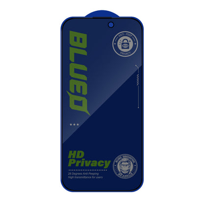 Προστατευτική μεμβράνη οθόνης Privacy Blueo Anti-Peep για Apple iPhone 15 Pro Max, ασφαλισμένο γυαλί, πλήρης κόλλα