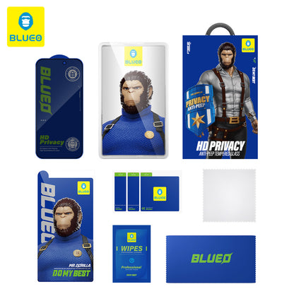 Προστατευτική μεμβράνη οθόνης Privacy Blueo Anti-Peep για Apple iPhone 15 Pro Max, ασφαλισμένο γυαλί, πλήρης κόλλα