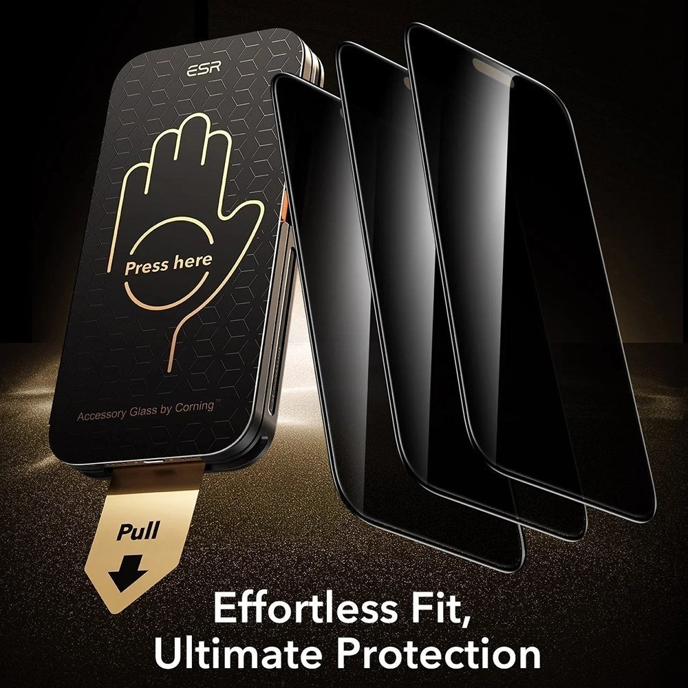 ESR Armorite Pro UltraFit Privacy Screen Protector for Apple iPhone 18 Pro Max, Tempered Glass, Full Glue, Set of 3 pieces