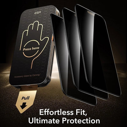 ESR Armorite Pro UltraFit Privacy Screen Protector for Apple iPhone 18 Pro, Tempered Glass, Full Glue, Set of 3 pieces