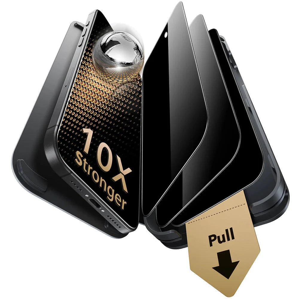 Προστατευτική Μεμβράνη Οθόνης Privacy ESR UltraFit Armorite Pro για Apple iPhone 17 Pro Max, Ενισχυμένο Γυαλί, Full Glue, Σετ 3 τεμαχίων