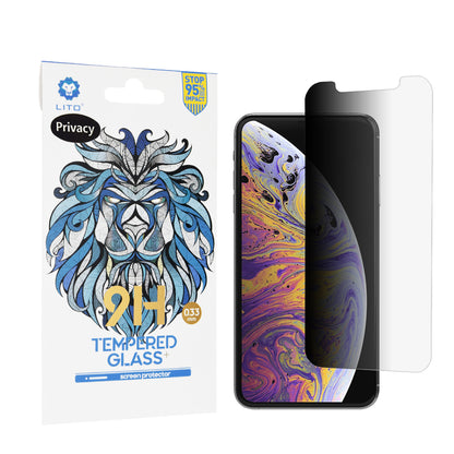 Προστατευτική μεμβράνη οθόνης Privacy Lito Classic για Apple iPhone 11 Pro Max / XS Max, Ασφαλισμένο γυαλί, Πλήρης κόλλα, 2.5D