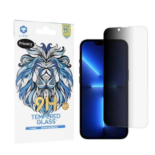 Προστατευτική μεμβράνη οθόνης Privacy Lito Classic για Apple iPhone 14 Plus / 13 Pro Max, Ασφαλισμένο γυαλί, Πλήρης κόλλα, 2.5D