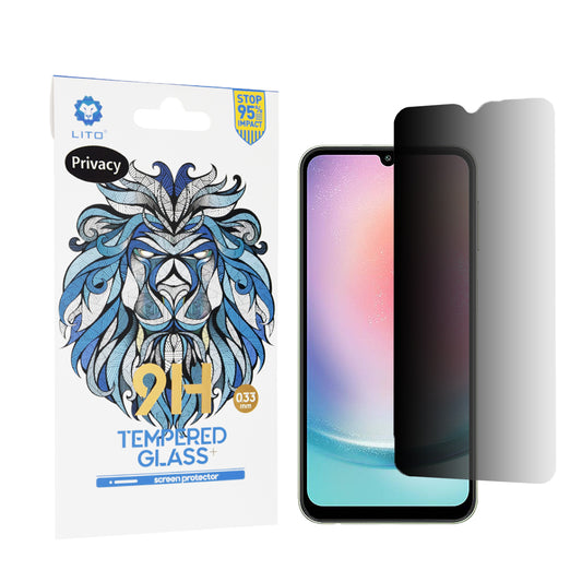 Προστατευτική μεμβράνη οθόνης Privacy Lito Classic για Samsung Galaxy A24 4G A245, Ασφαλισμένο γυαλί, Full Glue, 2.5D