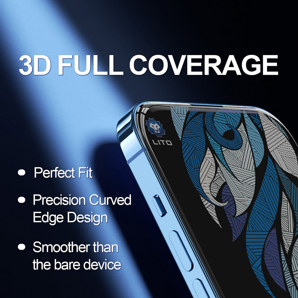 Προστατευτική Μεμβράνη Οθόνης Privacy Lito D+ Max 4K για Apple iPhone 17 / 16 Pro, Ενισχυμένο Γυαλί, Full Glue