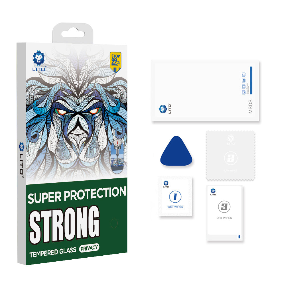 Προστατευτική Μεμβράνη Οθόνης Privacy Lito D+ Max Strong για Apple iPhone 17 Pro Max, Ενισχυμένο Γυαλί, Full Glue