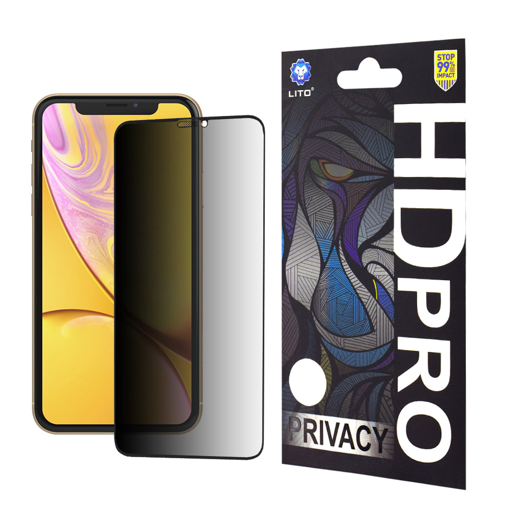 Προστατευτική μεμβράνη οθόνης Privacy Lito HD Pro για Apple iPhone 11 / XR, Ασφαλισμένο γυαλί, Πλήρης κόλλα