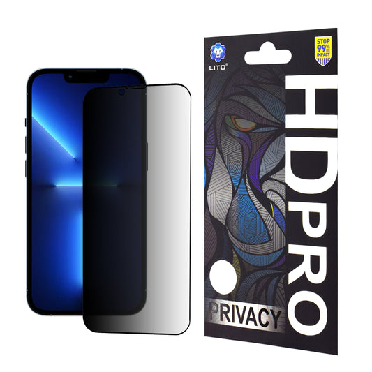 Προστατευτική μεμβράνη οθόνης Privacy Lito HD Pro για Apple iPhone 14 Plus / 13 Pro Max, Ασφαλισμένο γυαλί, Πλήρης κόλλα