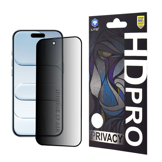 Προστατευτική Μεμβράνη Οθόνης Privacy Lito HD Pro για Apple iPhone 17 Air, Ενισχυμένο Γυαλί, Full Glue