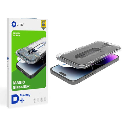 Προστατευτική μεμβράνη οθόνης Privacy Lito Magic Glass Box D+ Tools για Apple iPhone 12 Pro Max, Ασφαλισμένο γυαλί, Πλήρης κόλλα