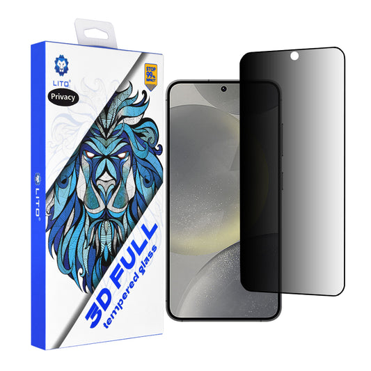 Προστατευτική μεμβράνη οθόνης Privacy Lito για Samsung Galaxy S25 S931 / S24 S921, Ασφαλισμένο γυαλί, Πλήρης κόλλα, 3D