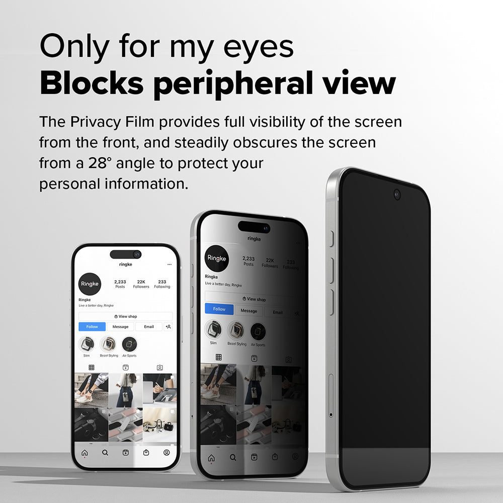 Προστατευτική Μεμβράνη Οθόνης Privacy Ringke Easy Slide για Apple iPhone 16 Plus / 15 Plus, Ενισχυμένο Γυαλί, Πλήρης Κόλληση, Σετ 2 τεμαχίων