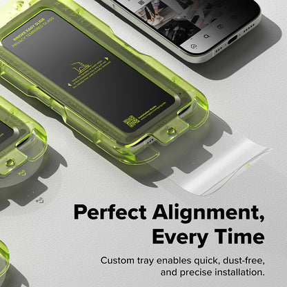 Προστατευτική μεμβράνη οθόνης Privacy Ringke Easy Slide για Apple iPhone 17, Ασφαλισμένο γυαλί, Πλήρης κόλλα, Σετ 2 τεμαχίων