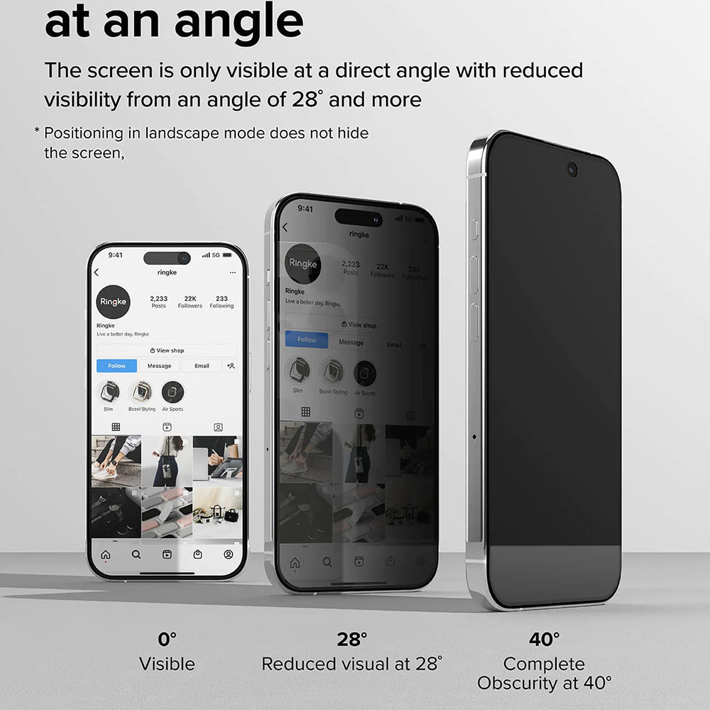 Προστατευτική Μεμβράνη Οθόνης Privacy Ringke για Apple iPhone 15 Pro, Ενισχυμένο Γυαλί, Full Glue