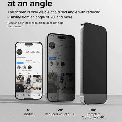 Προστατευτική Μεμβράνη Οθόνης Privacy Ringke για Apple iPhone 15 Pro, Ενισχυμένο Γυαλί, Full Glue
